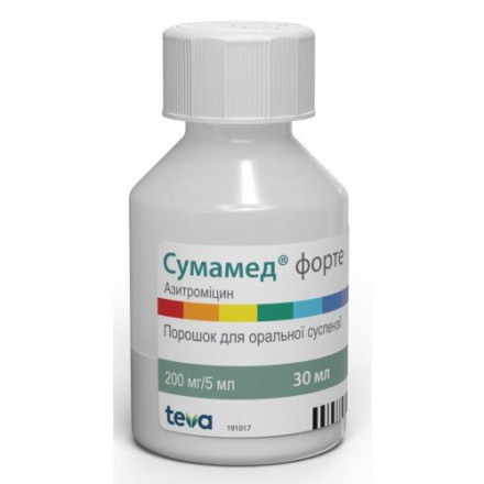 Сумамед форте порошок для оральної суспензії 1200 мг, 30 мл