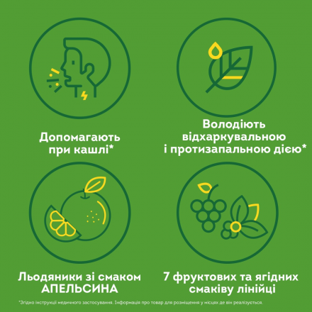 Доктор МОМ льодяники при кашлю зі смаком апельсина, 20 шт.