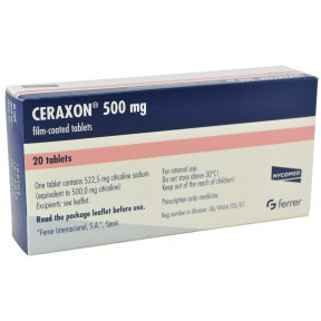 Цераксон таблетки по 500 мг, 20 шт.