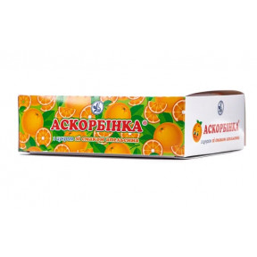 Аскорбінка табл. з цукром зі смаком апельсина №10*12