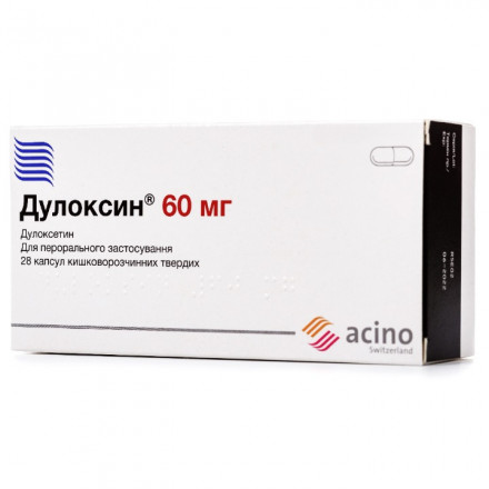 Дулоксин капсули по 60 мг, 28 шт.  (7х4)