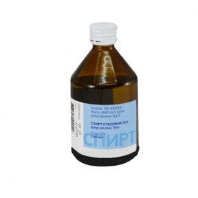 Спирт етиловий 70%, розчин по 100 мл у флаконах_0
