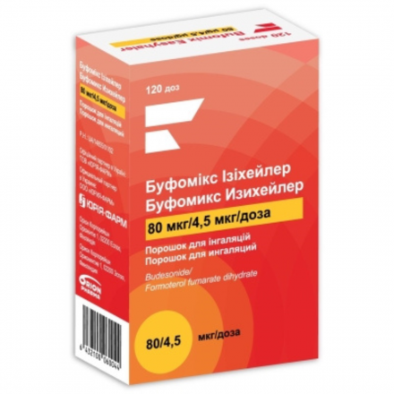 Буфомікс ізіхейлер, 80/4,5 мкг/доза, 120 доз(Орон Корпорейшн)