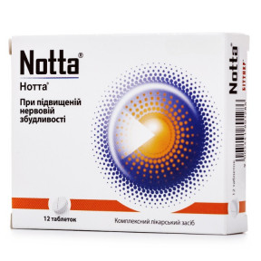 Нотта успокоительные таблетки, 12 шт.
