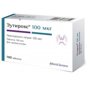 Еутірокс пігулки по 100 мкг, 100 шт.
