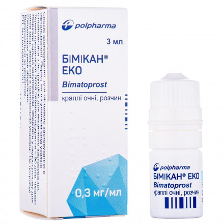 Бимикан Эко капли для глаз, 0,3 мг/мл, 3 мл