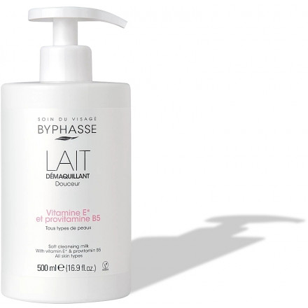 Byphasse молочко для очищення обличчя і очей від макіяжу з дозатором 500 мл