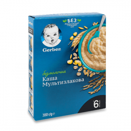 Суха каша безмолочна Gerber Мультизлакова для дітей з 6 місяців, 200 г