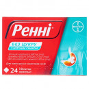 Ренні таблетки жувальні без цукру з м'ятним смаком, 24 шт.