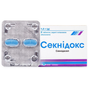 Секнідокс таблетки по 1 г, 2 шт.