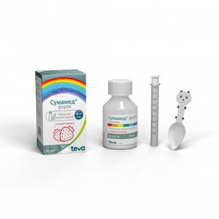 Сумамед форте порошок для оральної суспензії полуничний, 30 мл