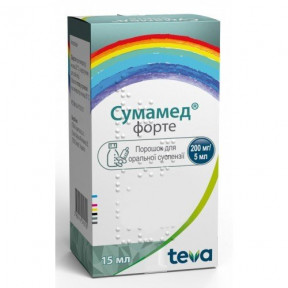 Сумамед форте порошок для оральної суспензії 200 мг/5 мл, 15 мл