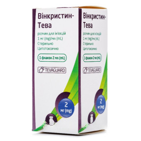 Вінкристин-Тева розчин по 1 мг/мл, 2 мг, 1 шт.