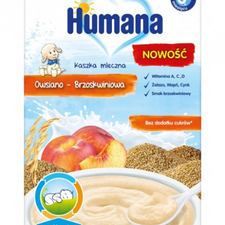 Хумана каша мол.вівсяна з персиком 200г