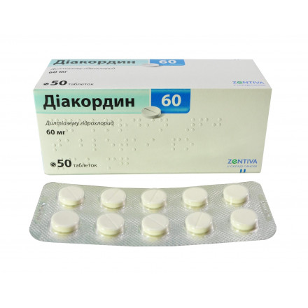 Діакордин таблетки по 60 мг, 50 шт.