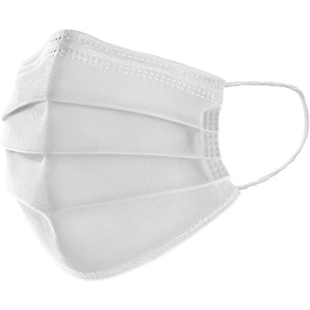 Маска мед.тришарова на рез. біла №5