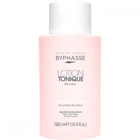 Byphasse ніжний тонізуючий лосьйон з трояндовою водою 500мл