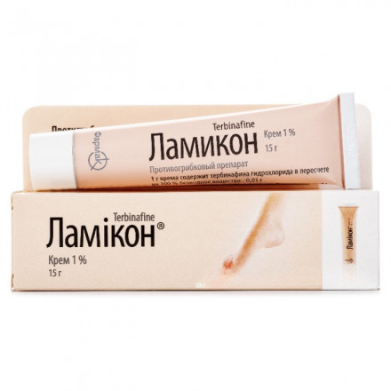Ламікон крем протигрибковий 1%, 15 г