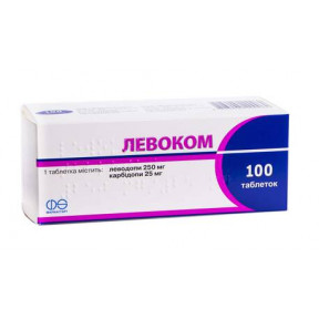 Левоком таблетки от болезни Паркинсона по 250 мг/25 мг, 100 шт.