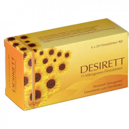 Дезіретт таблетки для пероральної контрацепції по 0.075 мг, 28 шт.
