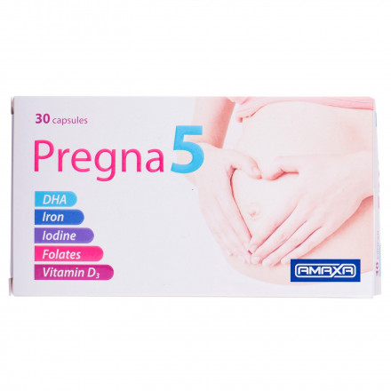Прегна 5 диетическая добавка во время подготовки к беременности, беременности и кормления грудью, капсулы, 30 шт.