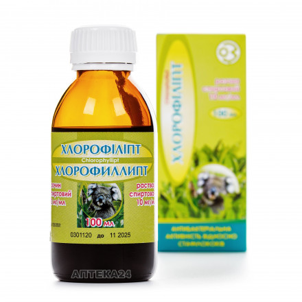 Хлорофіліпт розчин спиртовий, 10 мг/мл, 100 мл