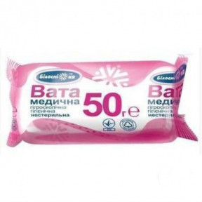 "Білосніжка" вата медична гігроскопічна нестерильна ролик, 50 г