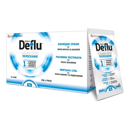 Дефлю Сільвер Горло Полоскання пор.д/приг.р-ну д/полоск.саше 8г №10