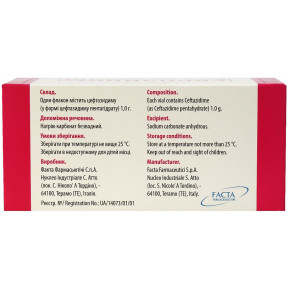 Єврозидим порошок для ін'єкції по 1 г, 10 шт.