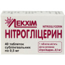 Нітрогліцерин таблетки по 0,5 мг, 40 шт. - Технолог