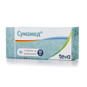Сумамед таблетки що диспергуються по 500 мг, 3 шт.