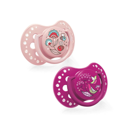 Пустушка силіконова динамічна Lovi Folky, 22/843girl, 6-18 місяці, 2 шт