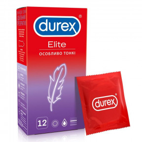 Презервативи Durex (Дюрекс) Elite особливо тонкі з додатковою змазкою, 12 шт.