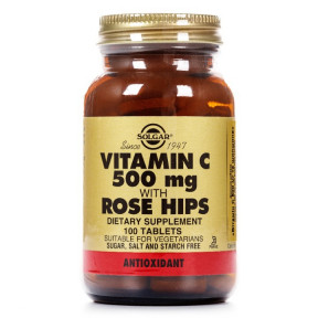 Солгар Вітамін C 500 мг і шипшина в таблетках, 100 шт.