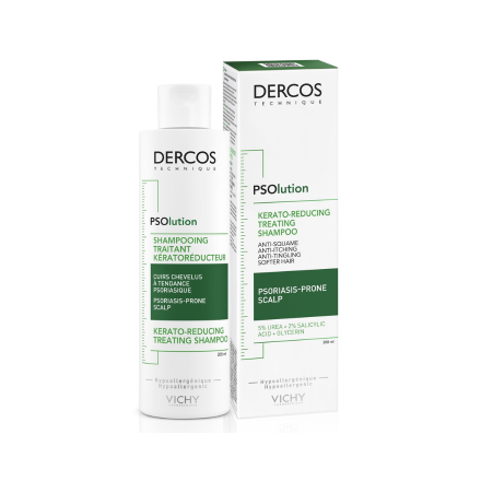 Шампунь Vichy Dercos SOlution кератолітичний для шкіри голови з проявами лущення і свербіння, 200 мл