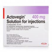 Актовегин раствор для инъекций по 10 мл в ампуле, 400 мг, 5 шт.