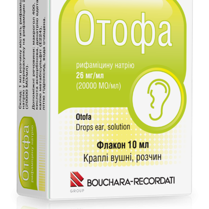 Отофа краплі при отиті, 26 мг, 10 мл