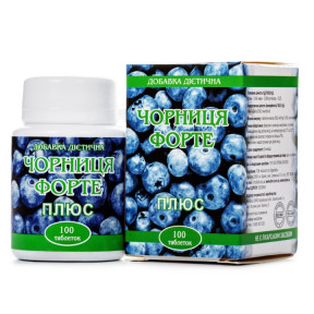 Чорниця форте плюс таблетки по 0,25 г, 100 шт.