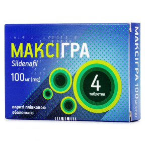 Максигра таблетки для потенции по 100 мг, 4 шт.