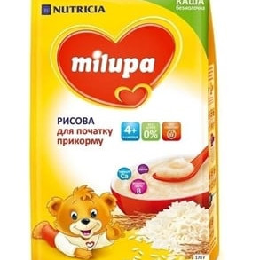 Мілупа каша б/молока 170гр рисова NEW /0058