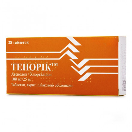 Тенорик таблетки от повышенного давления по 100 мг/25 мг, 28 шт.