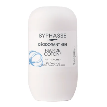 Byphasse дезодорант роликовий з квітами бавовни 48 год  50 мл