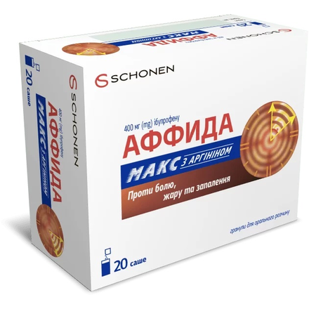 Аффіда Макс с аргініном гран.д/орал.р-ну 400мг саше №20