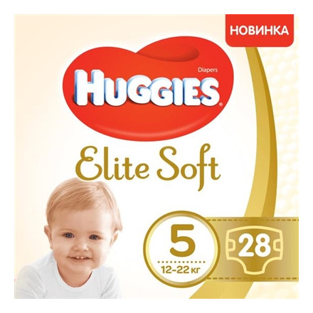 Хаггіс еліт софт 5 (12-22кг) 28шт