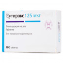 Еутирокс таблетки від захворювань щитовидної залози по 125 мкг, 100 шт.