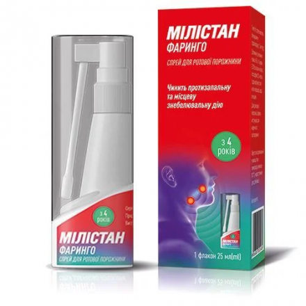Мілістан фаринг.спр.0.15% 25мл