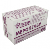 Меропенем порошок для розчину для ін'єкцій по 1 г, 1 шт.