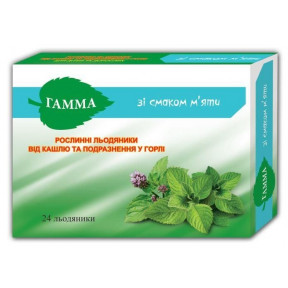Гамма льодяники від кашлю та роздратування в горлі зі смаком м'яти, 24 шт.