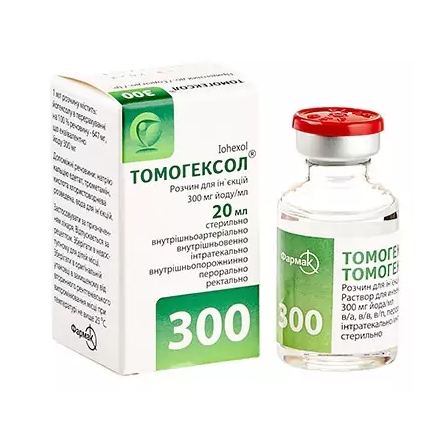 Томогексол раствор для инъекций по 350 мг йода/мл, 20 мл