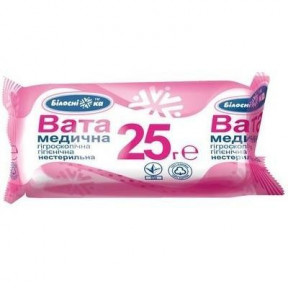 Вата медична нестерильна гігієнічна гігроскопічна ролик, 25 г